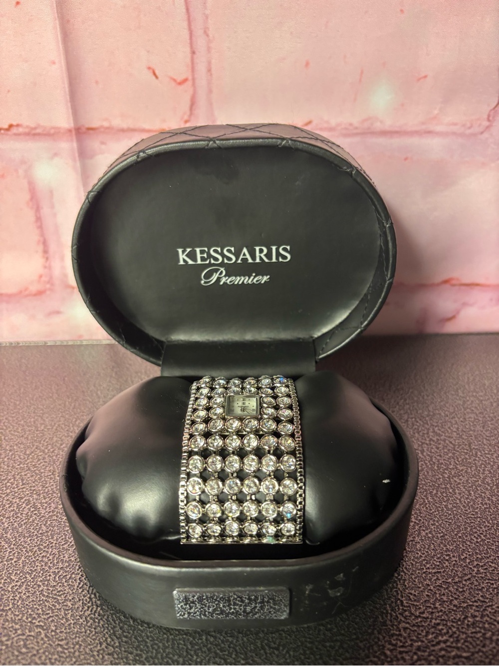 Kessaris Premier Women's Crystal Bracelet Watch in Silver